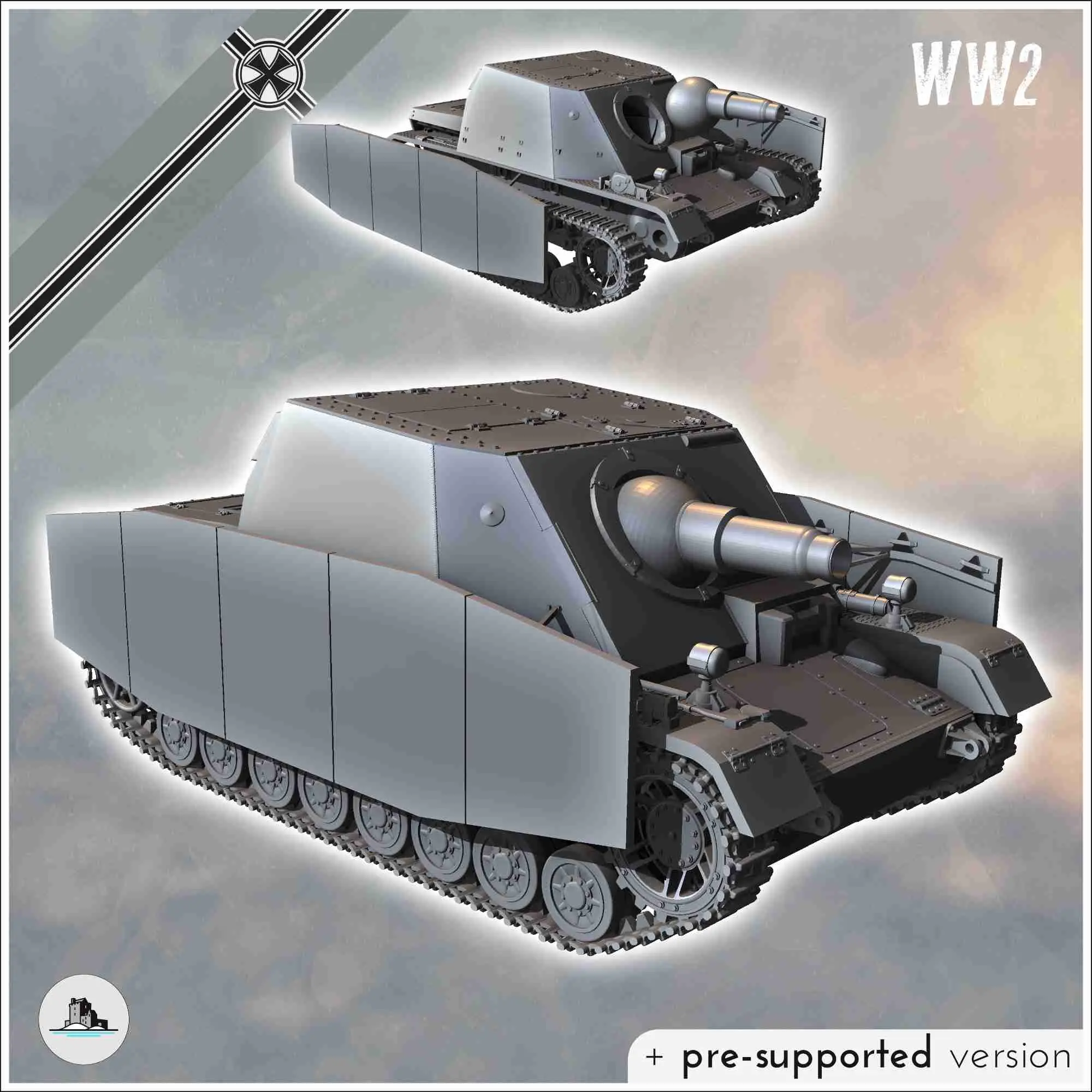 Sturmpanzer IV Stupa Brummbär infantry support gun - miniatu