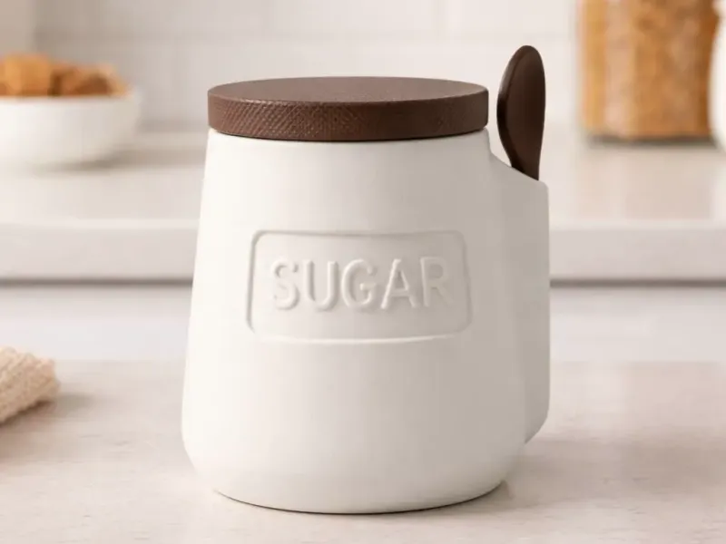 Sugar Jar with a Spoon – Minimalist Kitchen Container