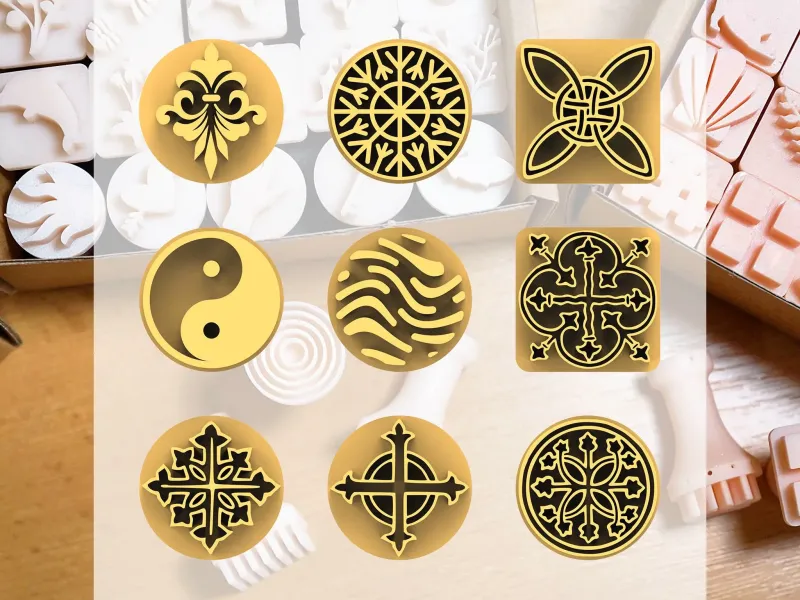 Ceramic Clay Stamp Set – Ornamental Patterns (9 Stamps)