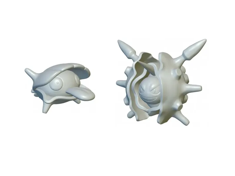 Pokemon Shellder e Cloyster - pronti per la stampa 3D!