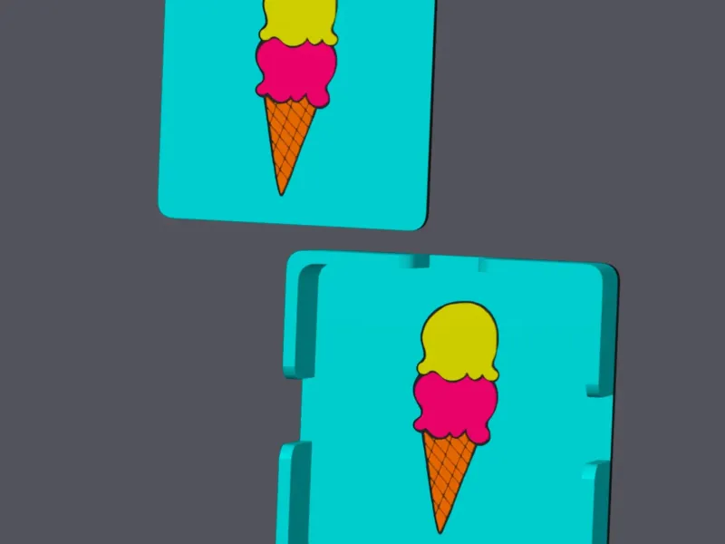 Ice Cream Cone - Square Coaster with holder.