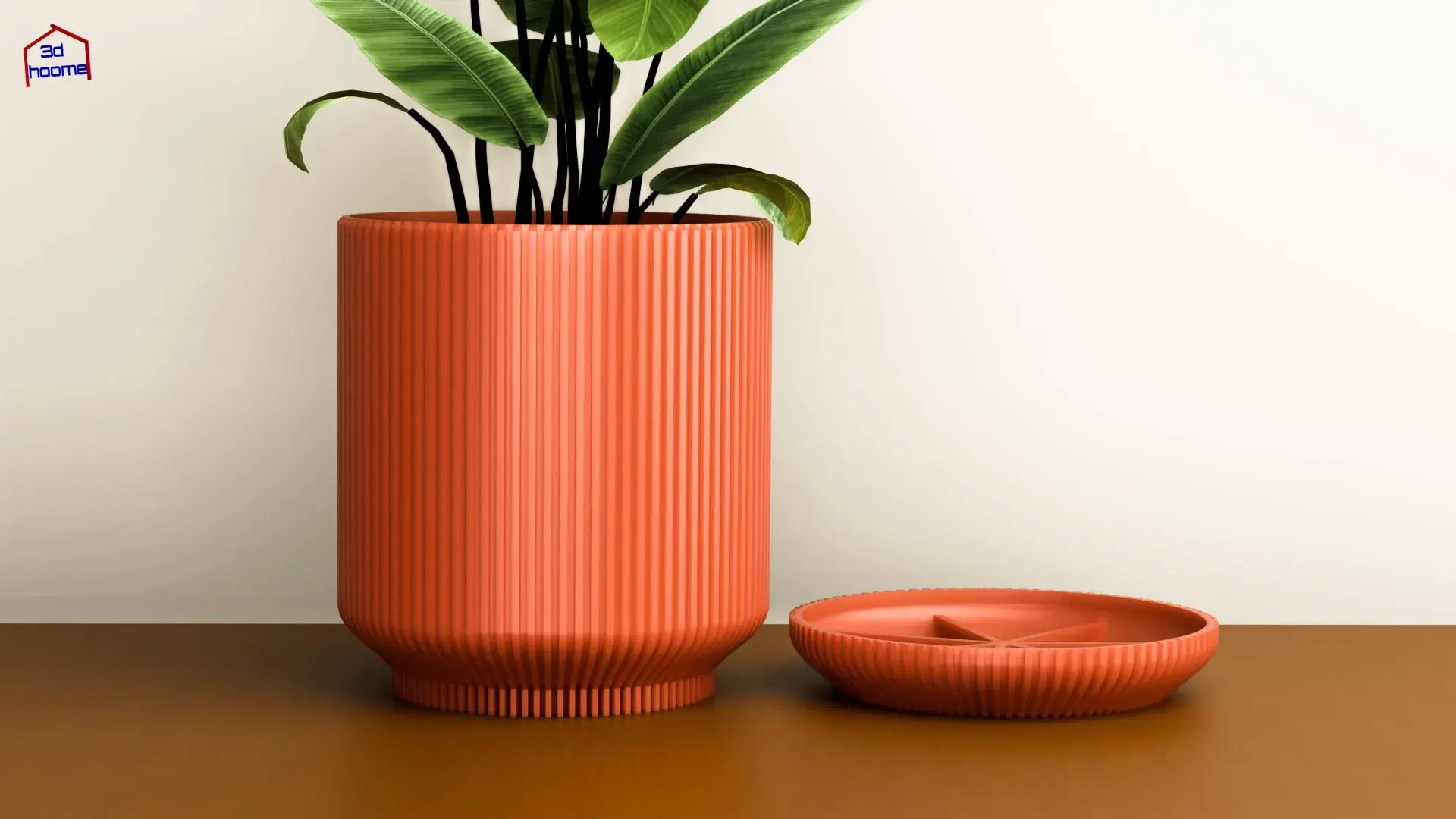Ribbed Patterned Flower Pot