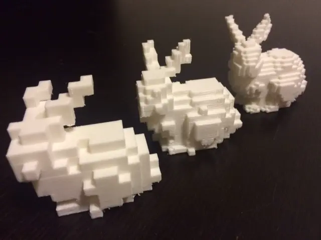 Coelhinho Stanford de baixo voxel + Tutorial de voxelização/Minecraft