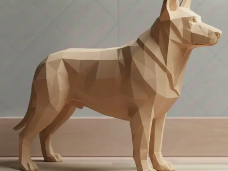 Немецкая овчарка - low poly