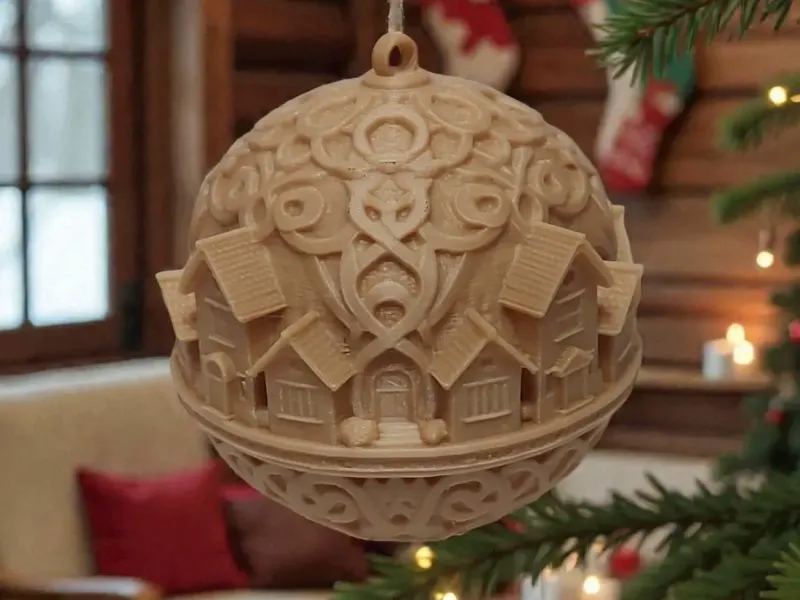 Ornamento del Villaggio Nordico – Sfera Innevata
