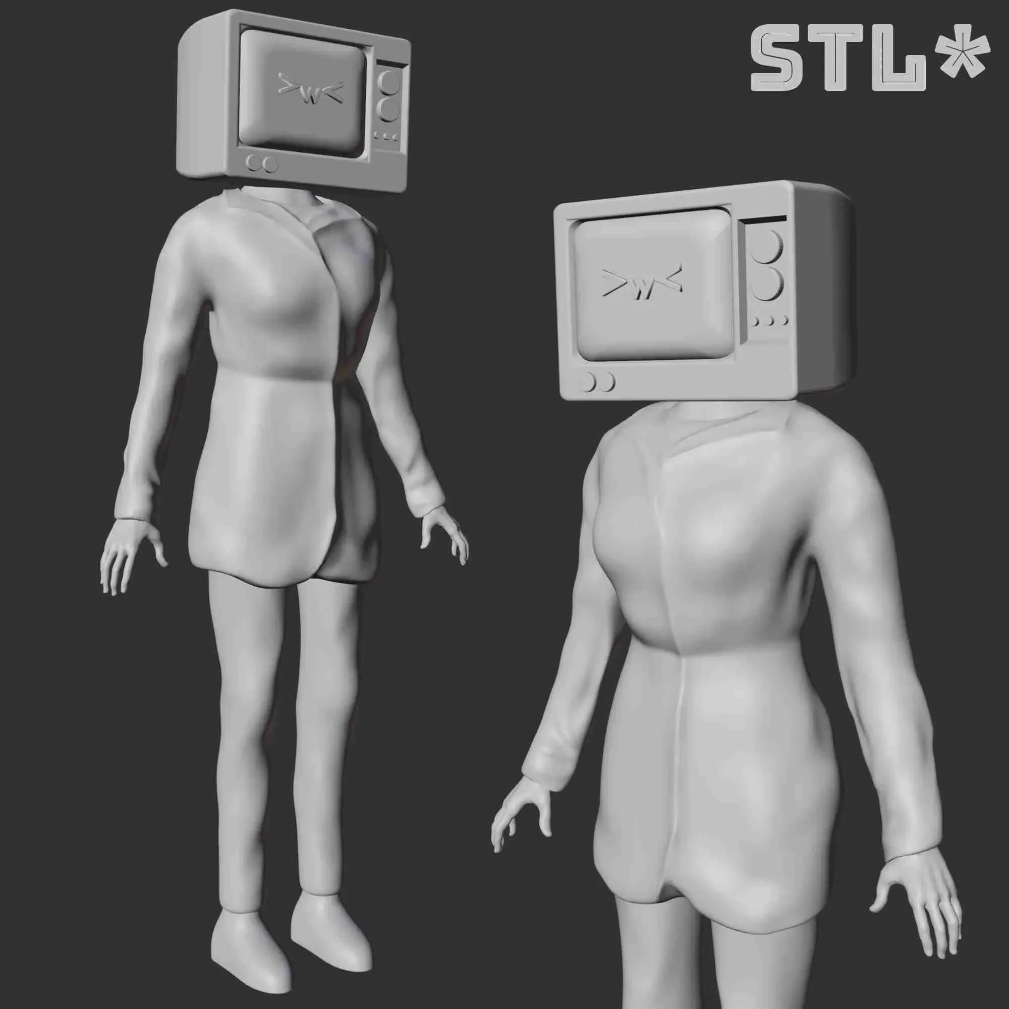 TV WOMAN FROM SKIBIDI TOILET | 3D FAN ART | 3D модели скачать | Creality  Cloud