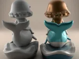 3D STL File Cute Dolphin and Girl Figurine for Decor-4