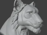 Bengal Tiger Bust 2 3D STL Printable 3D Model STL 3D print m-5