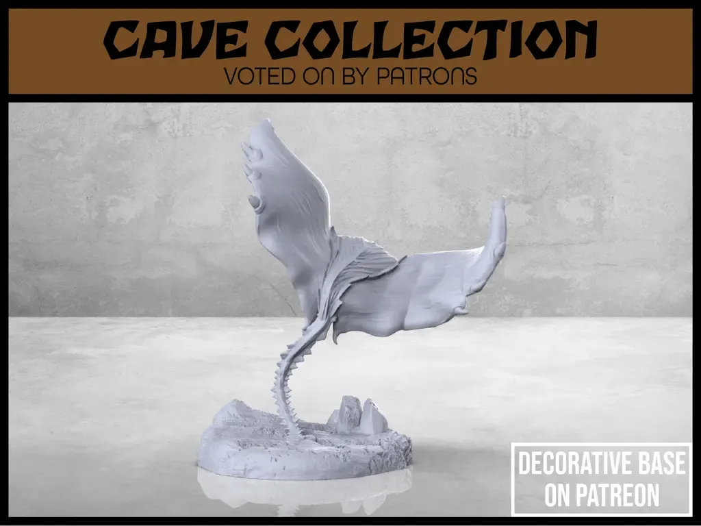 Manta Cave Bat - Version 2 - Tabletop Miniature