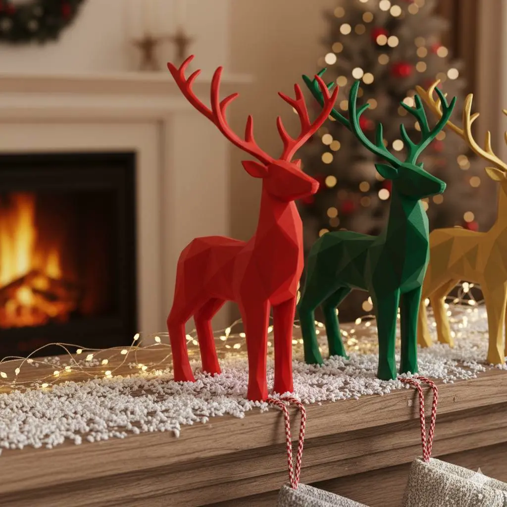 Christmas reindeer lowpoly