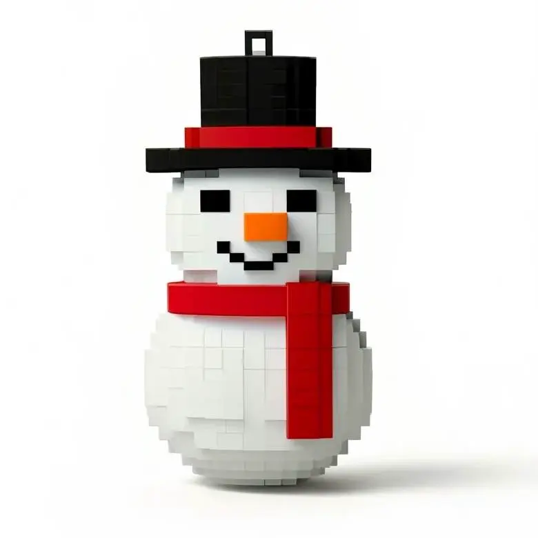 Pixel Christmas tree toy Snowman 2