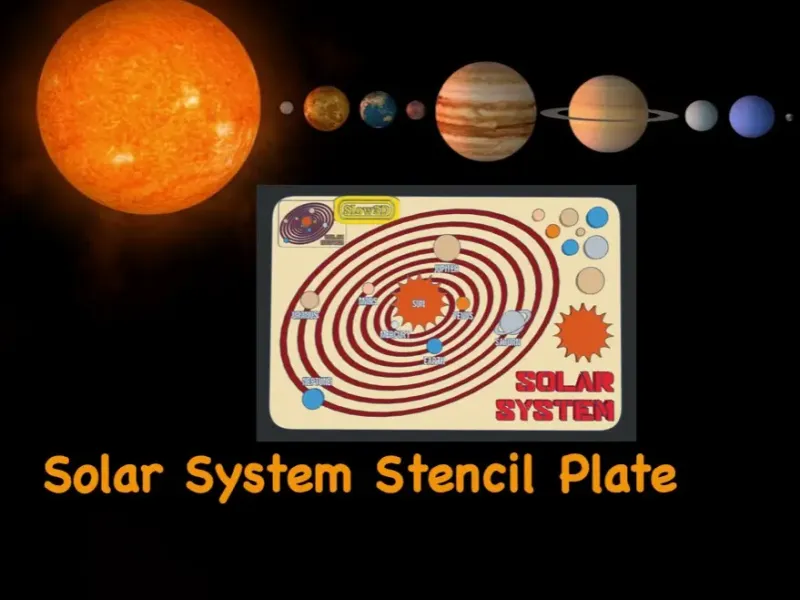 Sonnensystem-Schablonenplatte - Zeichne unser Sonnensystem