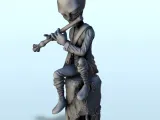 Alien flute player on stone (18) (+ pre-supported version &-0