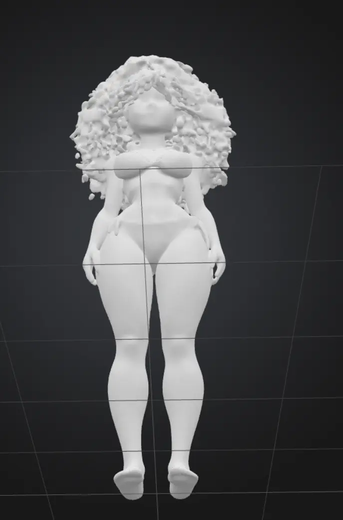 Curly haired Waifu Curvy babe