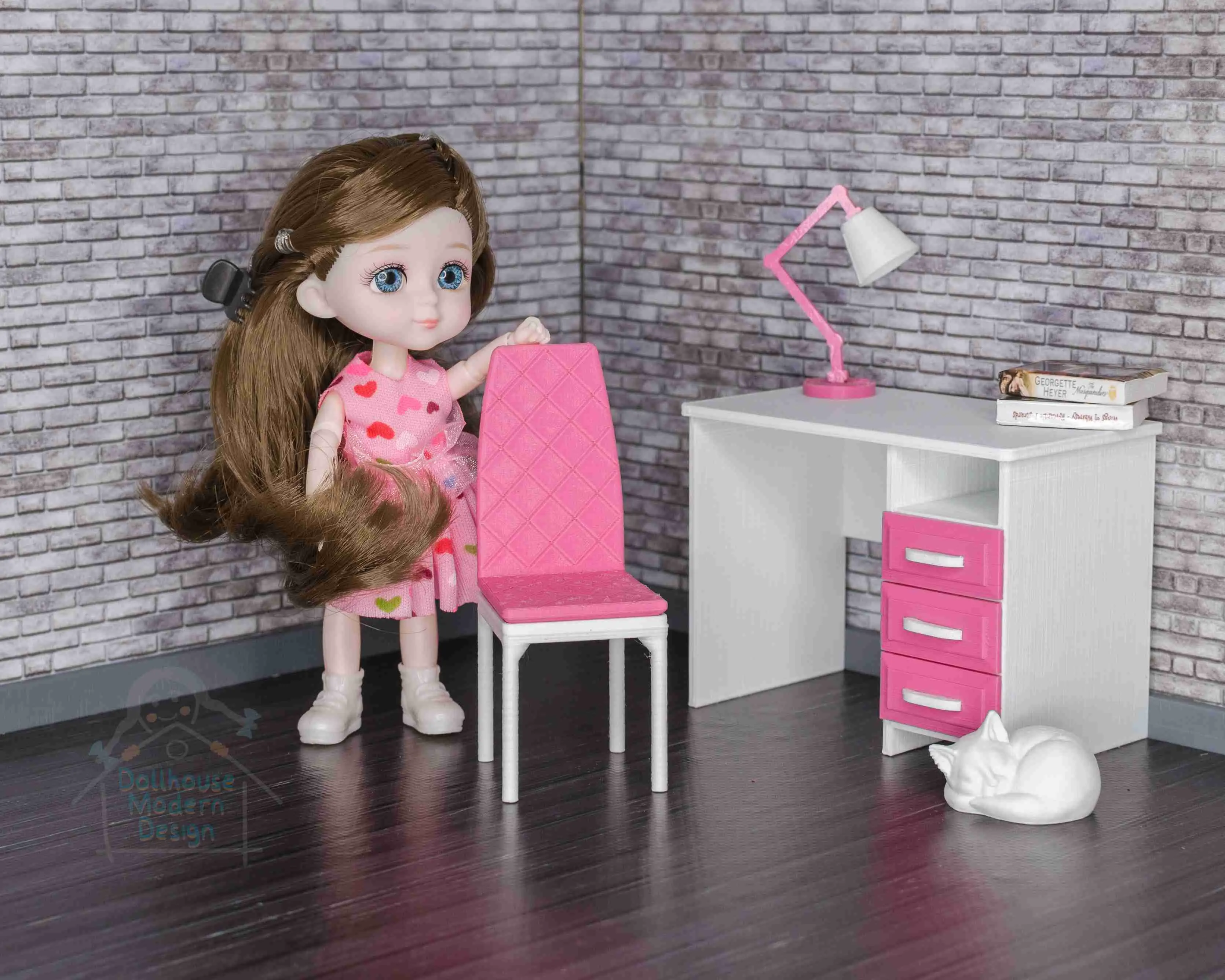 Modern Miniature Chair 1:12 scale for Dollhouses