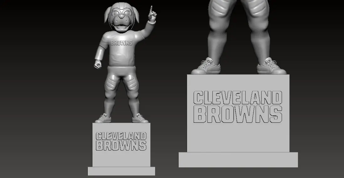 NFL - CLEVELAND BROWNS FOOTBALL MASCOT STATUE - 3D PRINT