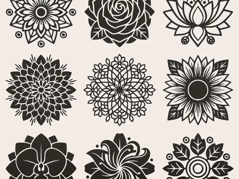 Floral Mandala Vol.1 – 9 Decorative Flower Patterns CNC