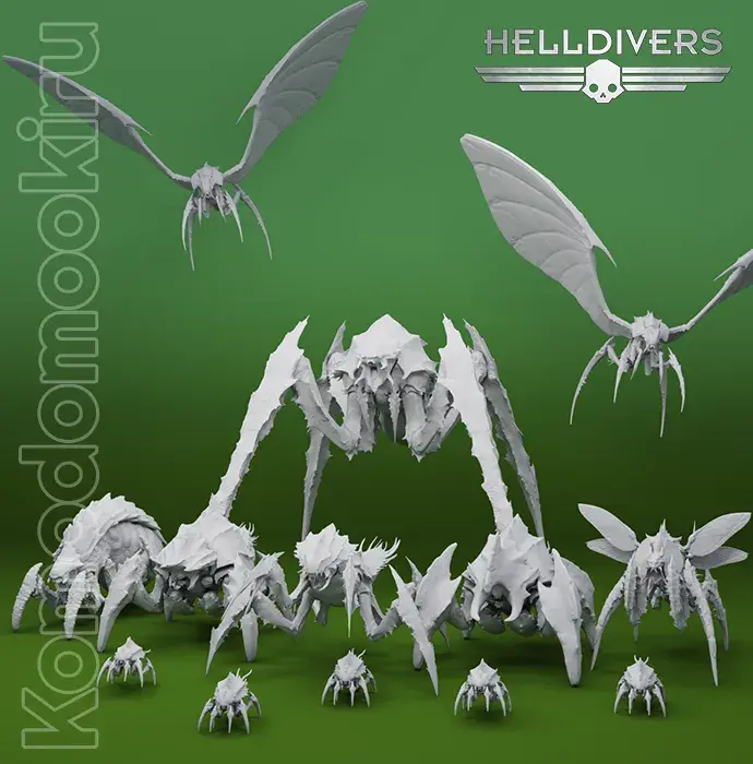TERMINIDS PACK | HELLDIVER 2 | FIGURINE STAMPABILI IN 3D
