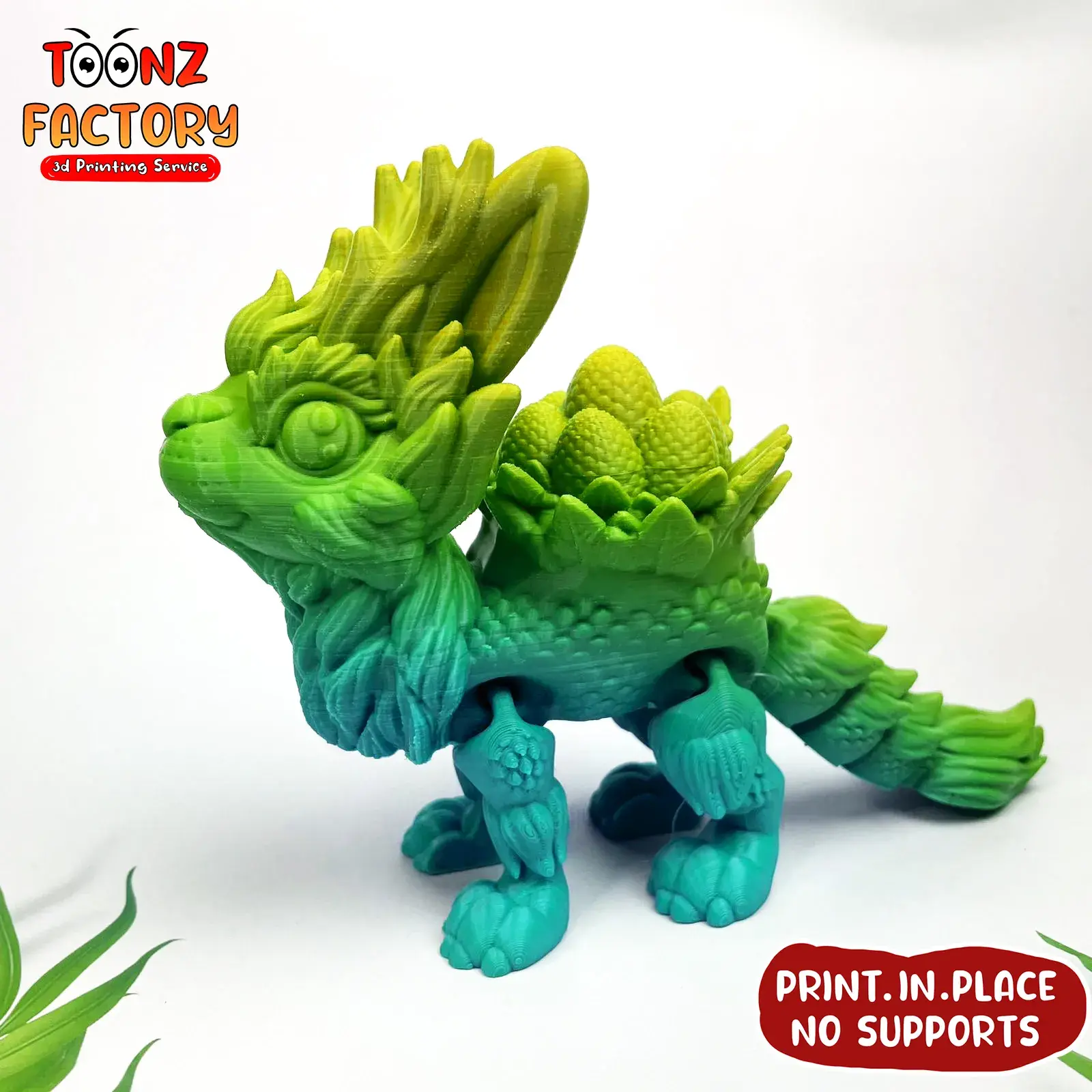 PRINT-IN-PLACE FLEXI EASTER DRAGON ARTICULATED