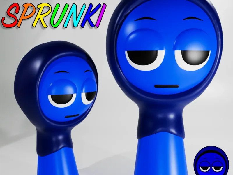 JEVIN SPRUNKI INCREDIBOX BLUE | Sprunki 3D Model STL Fan Art