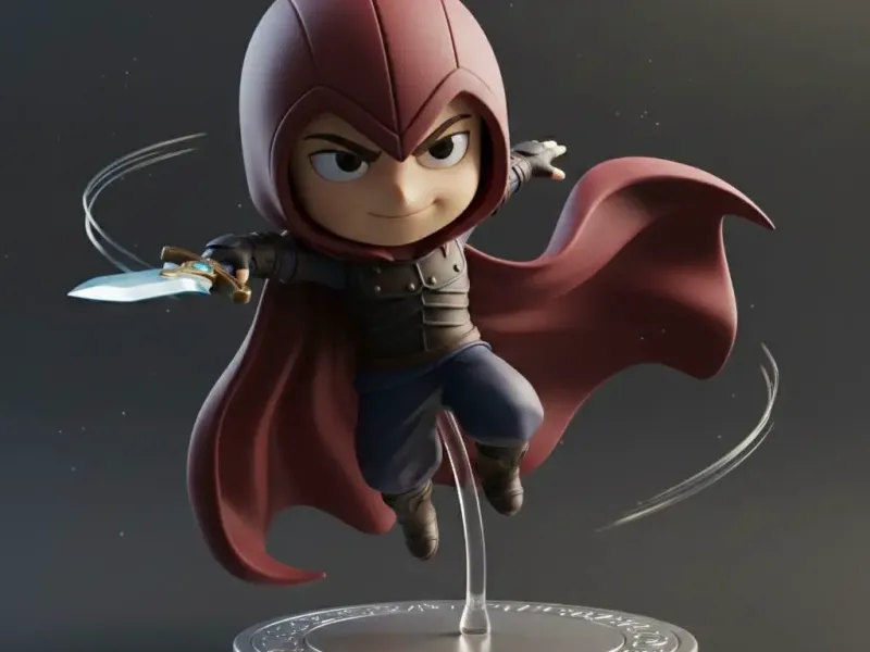 Chibi Crimson Hood Assassin – Swift Blade Mini Figurine