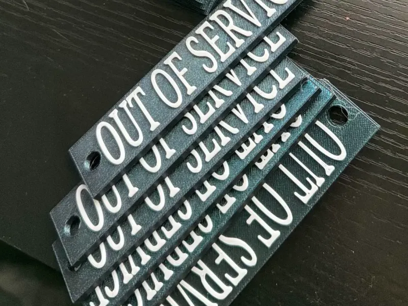 Out Of Service Tags - Designed to be used with a carabiner.