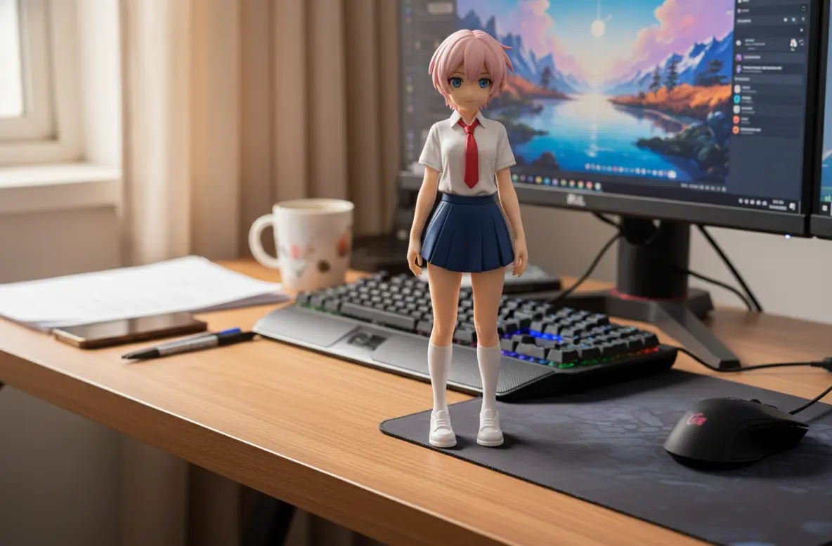 Cute Anime Schoolgirl - Kawaii Figurine