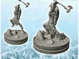 Guerrero vikingo con hacha y piel de animal (3) - scenery mediev-2