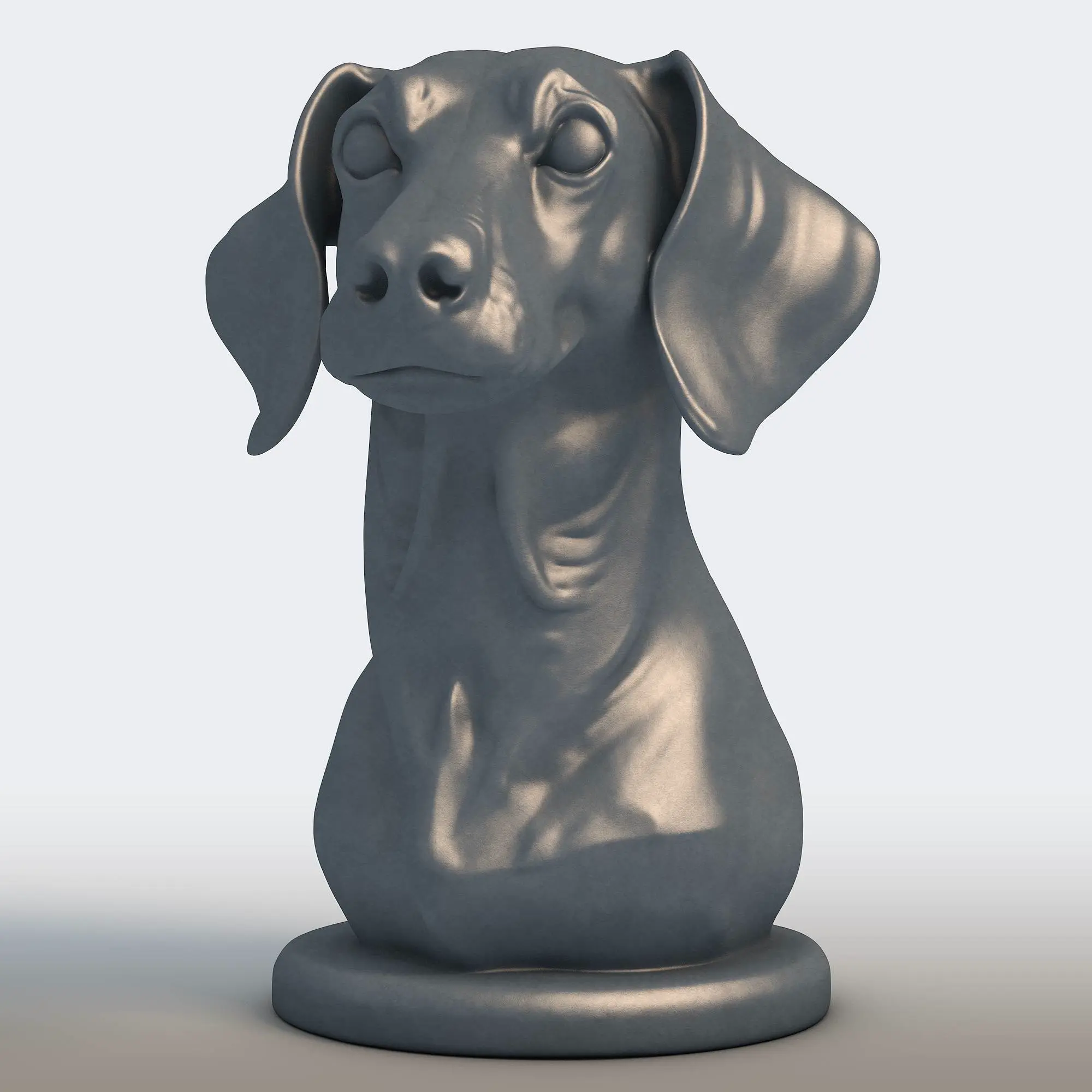 Dachshund Head Bust Sculpture - Wiener Dog Portrait