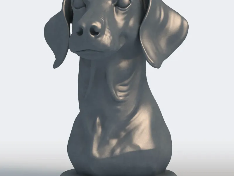 Dachshund Head Bust Sculpture - Wiener Dog Portrait