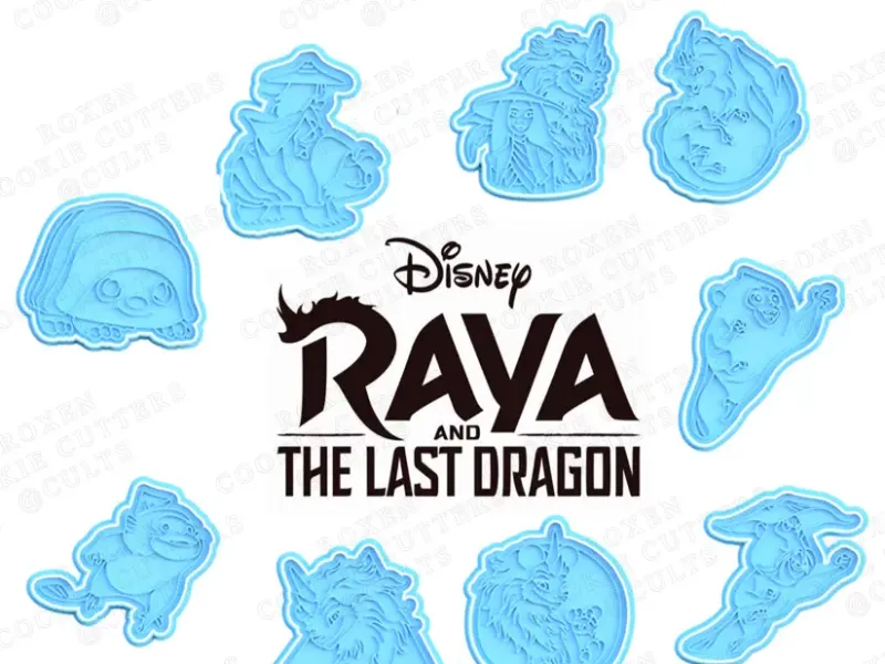 Juego de 9 cortapastas de Raya y el último dragón