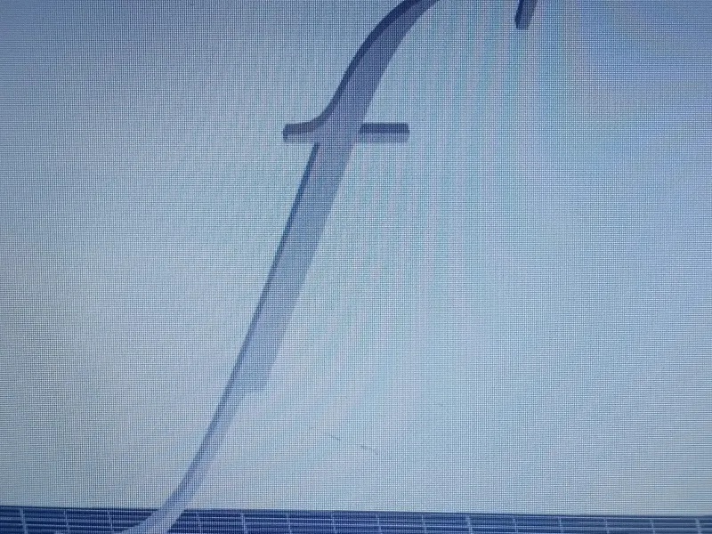 Letra f minúscula en la fuente Vivaldi.