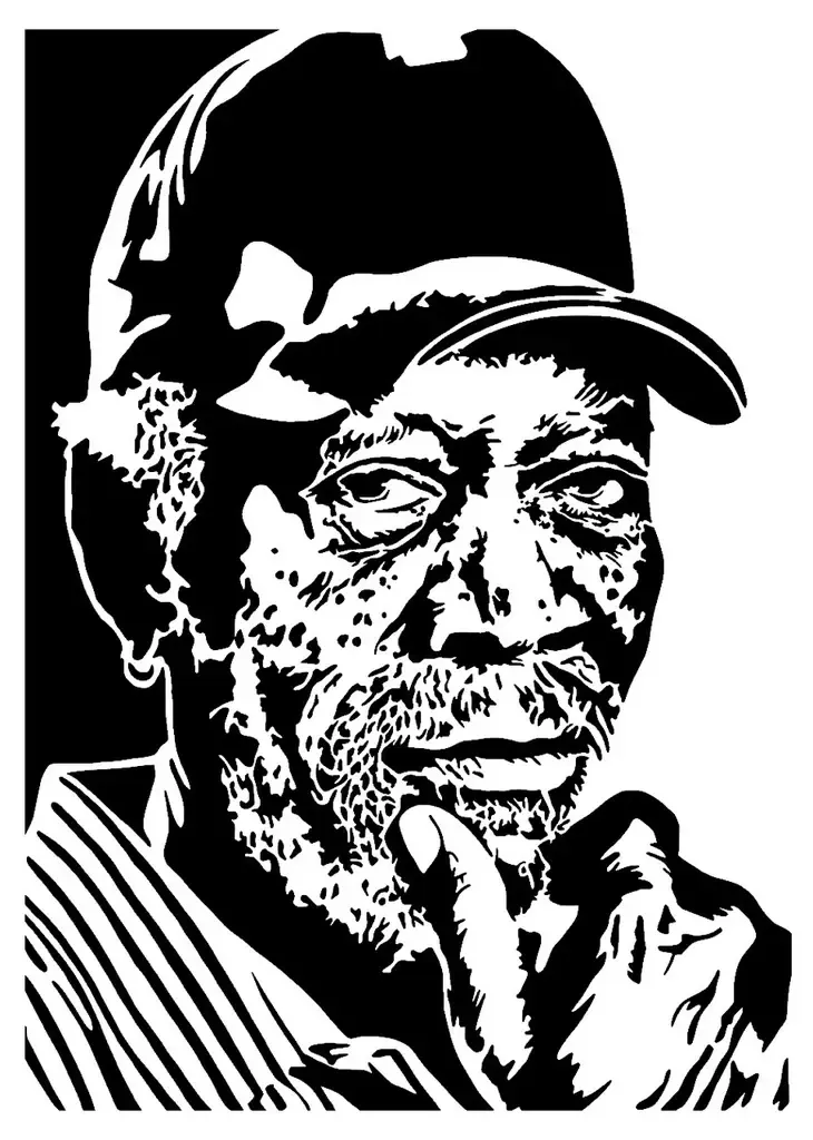 Morgan Freeman stencil