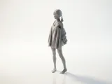 Lady In Jacket Figurine Female Figure 3D Printable-3