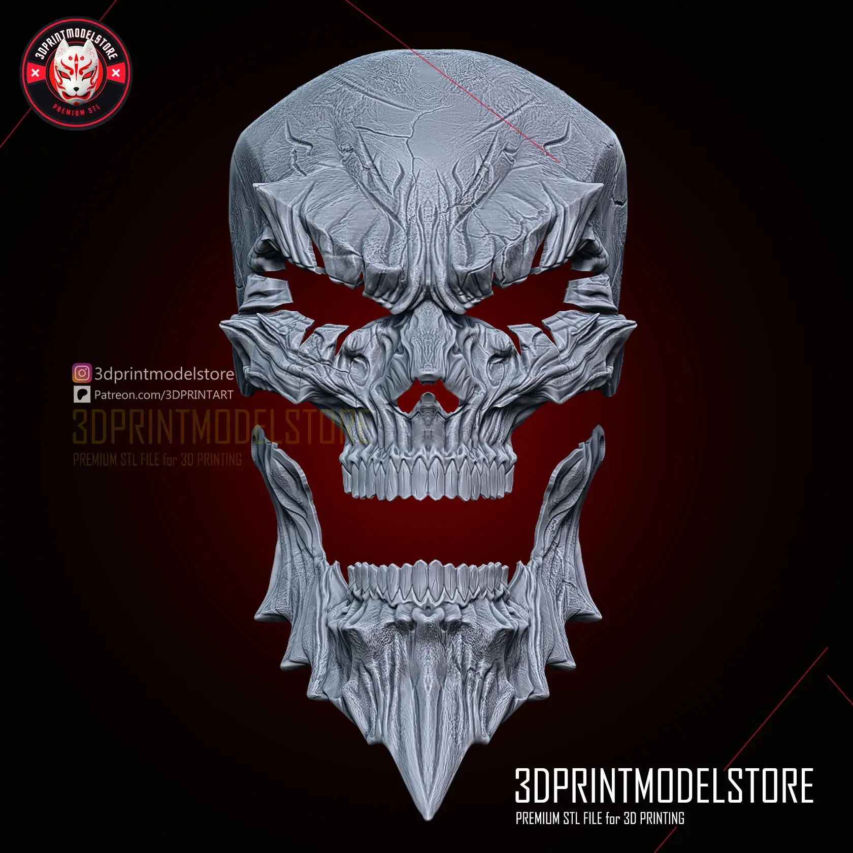Overlord Momonga Ainz Ooal Skull Mask - Premium STL Cosplay