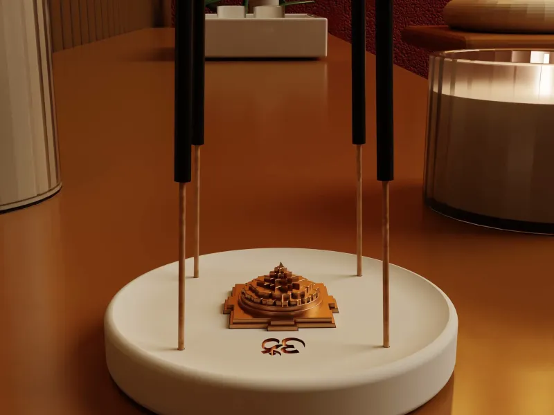 Spiritual Incense Holder with Shri Yantra & Om Symbol