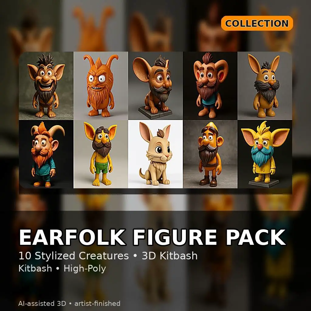 Earfolk Buddies — Whimsical Big-Ears Character Collection
