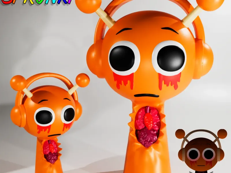 OREN HORROR SPRUNKI INCREDIBOX | Orange Sprunki 3D Model stl