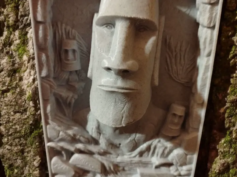 🌿 Moai in the Moss Sanctuary