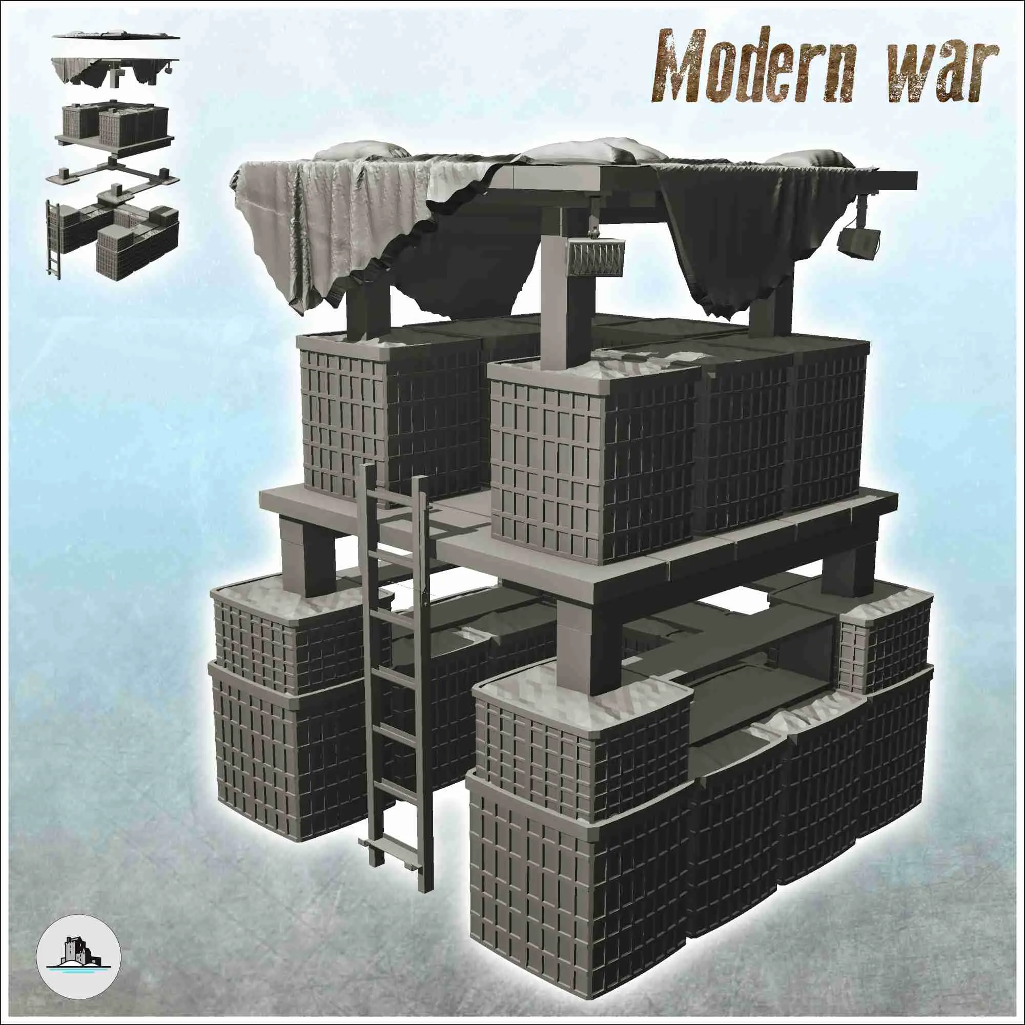 Modern fortified base pack No. 1 - szenerie miniaturen ww3