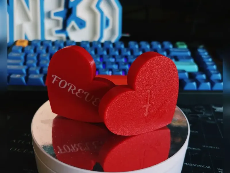 Heart-Shaped Box with "Forever" Engraving  Model Pictures