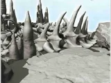 Fantasy scene of desolation with items with skulls and bones-6