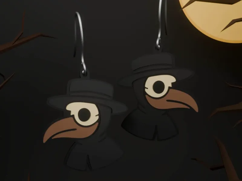 PLague Doctor Earrings | Halloween Earring Series