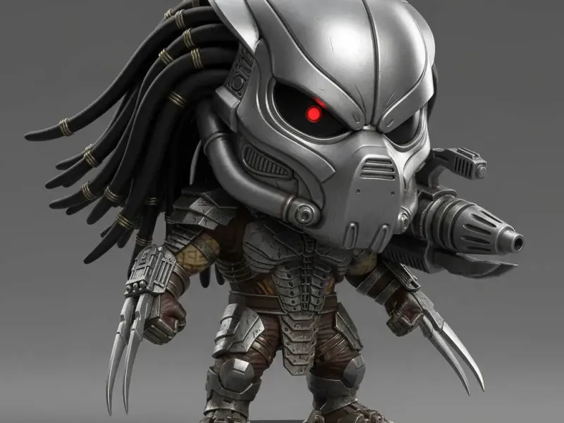 Chibi Stealth Predator – Crimson Sight Collectible Figurine