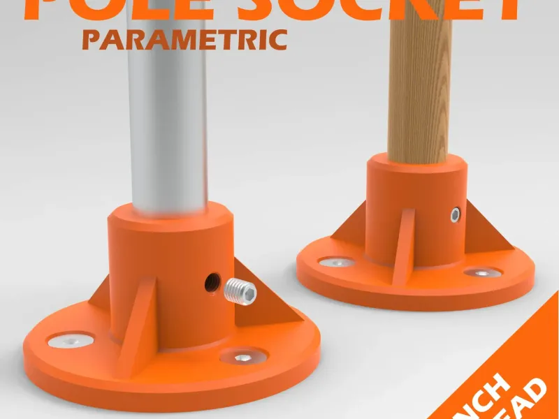 Pole Socket - Pole holder (metric - parametric)