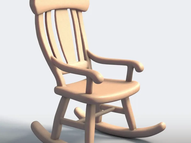 Vintage Rocking Chair - 3D Printable STL Model