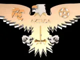 Azteca eagle pendant Pagan, pentagram,-1