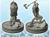 Guerrero vikingo con hacha y piel de animal (3) - scenery mediev-3
