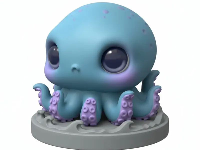 🐙 バブルフィンスクイッシュ – 可愛い赤ちゃんタコのフィギュア