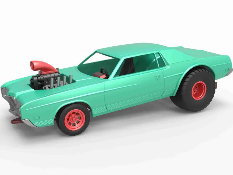 Pulling truck 2wd with Car shell Version 1 Scale 1:25